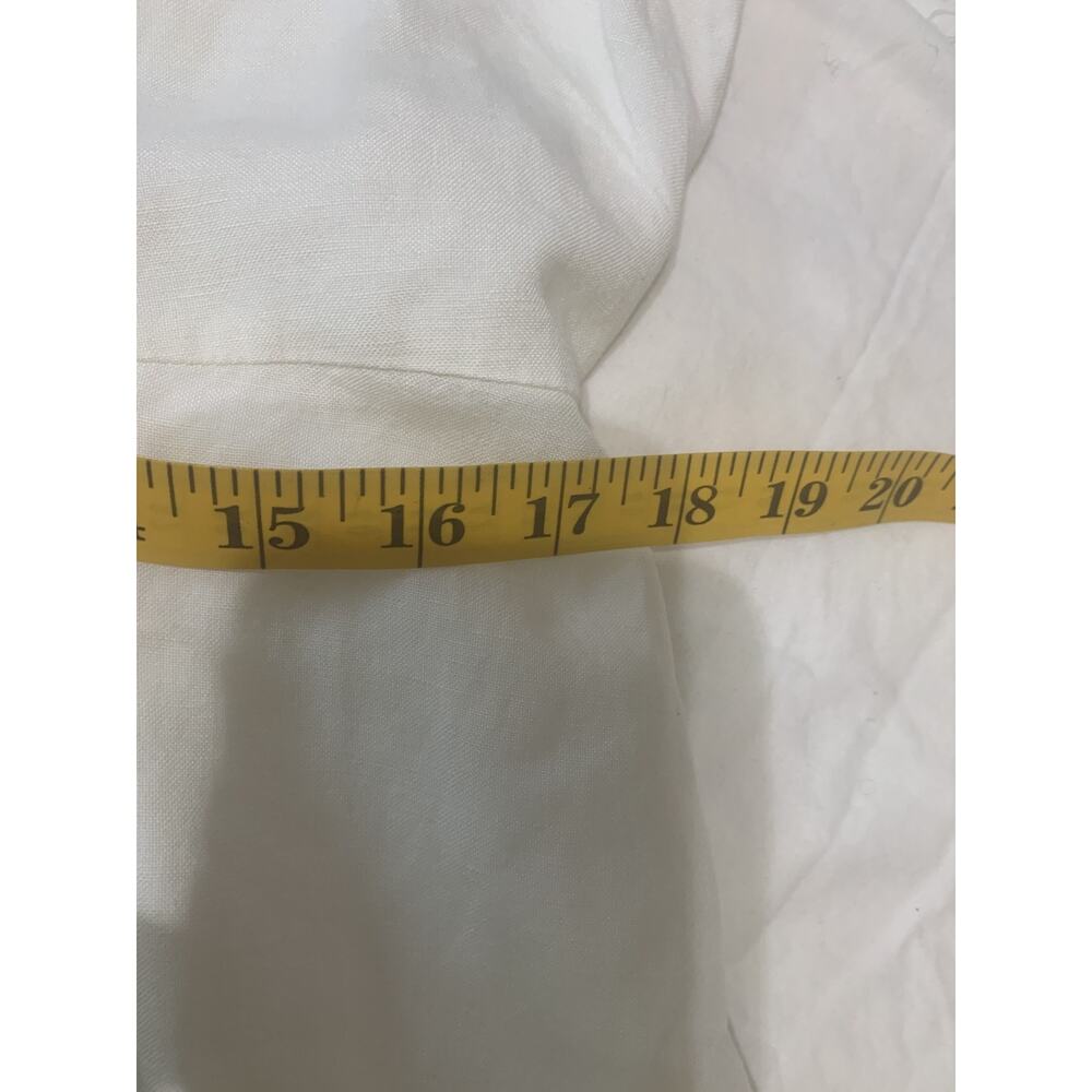 Loft Dress Womens Size 12 White Linen Blend Sleeveless Button Front Beachy Vacay - Picture 5 of 10